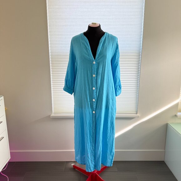 ZARA 100% Linen Button-Front Midi Dress – Size S - Picture 2 of 6